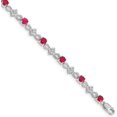 thumbnail image 1 of 14k White Gold Diamond and Ruby Bracelet - 7" - 5.1gm, 1 of 4
