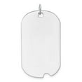 thumbnail image 1 of 14k White Gold Dog Tag Pendant for Men or Unisex Wear, Polished Military Style Necklace Charm, Minimalist Modern Jewelry for Engraving, Sleek Identity Symbol in Contemporary Fashion, 1 of 5