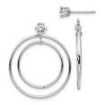 thumbnail image 1 of 14k White Gold Double Hoop Earring Jackets, 1 of 3