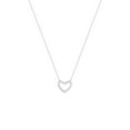 thumbnail image 1 of 14k White Gold Drop Mini Heart Necklace Sparkle-Cut Cable - 2.0 Grams - 18 Inch, 1 of 3