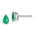thumbnail image 1 of 14k White Gold Emerald Earrings 14k White Gold Earrings, 1 of 1