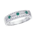 thumbnail image 1 of 14k White Gold Emerald and .28 ct Diamond Band, 1 of 2