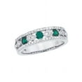 thumbnail image 1 of 14k White Gold Emerald and Diamond Band, 1 of 2