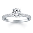 thumbnail image 1 of 14k White Gold Engagement Ring with Diamond Channel Set Band Size 5, 1 of 2
