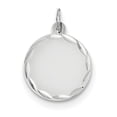thumbnail image 1 of 14k White Gold Etched .013 Gauge Engraveable Round Disc Charm, 1 of 1