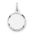 thumbnail image 1 of 14k White Gold Etched .018 Gauge Engravable Round Disc Charm - Measures 20x13mm Wide, 1 of 2