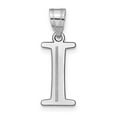 thumbnail image 1 of 14k White Gold Etched Finish Block Letter I Initial Design Pendant, 1 of 4