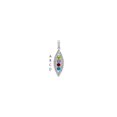 thumbnail image 1 of 14k White Gold Family Jewelry Diamond Semi-Set Pendant Charm, 1 of 5