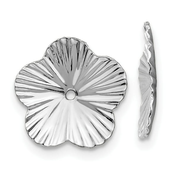 14k White Gold Fancy Earrings Jackets - .7 Grams - Measures 7x7mm Wide