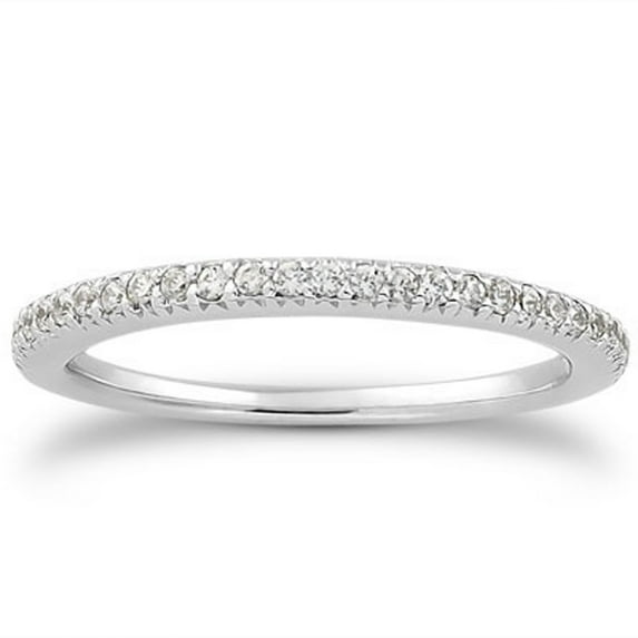 14k White Gold Fancy Engraved Pave Diamond Wedding Ring Band Size 7