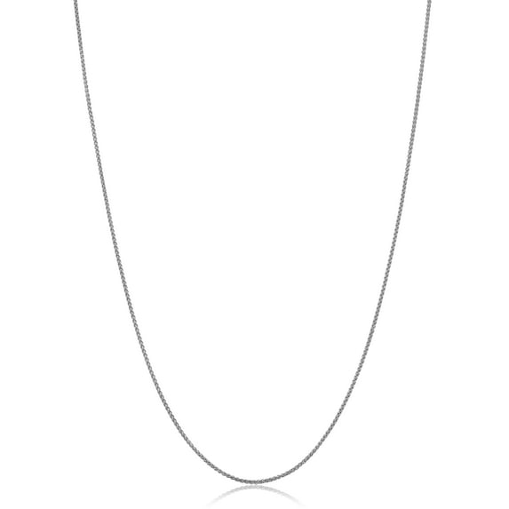 KoolJewelry 14k White Gold Filled Round Wheat Chain Pendant Necklace (0.8 mm, 24 inch)
