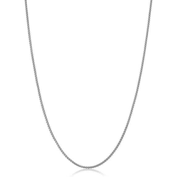 KoolJewelry 14k White Gold Filled Round Wheat Chain Pendant Necklace (1.2 mm, 22 inch)