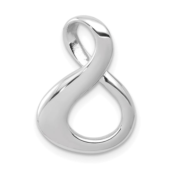 14k White Gold Polished Slide Fits up to 3mm Regular/6mm Fancy or Reversible Omega SL292W