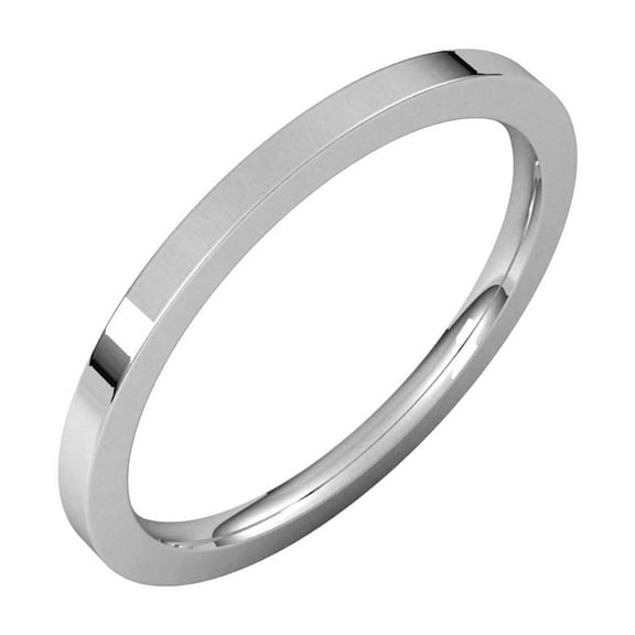 14k White Gold Flat 1.5mm Comfort-fit Flat Comfort-Fit Band Size 6.5 Ring for Women and Men
