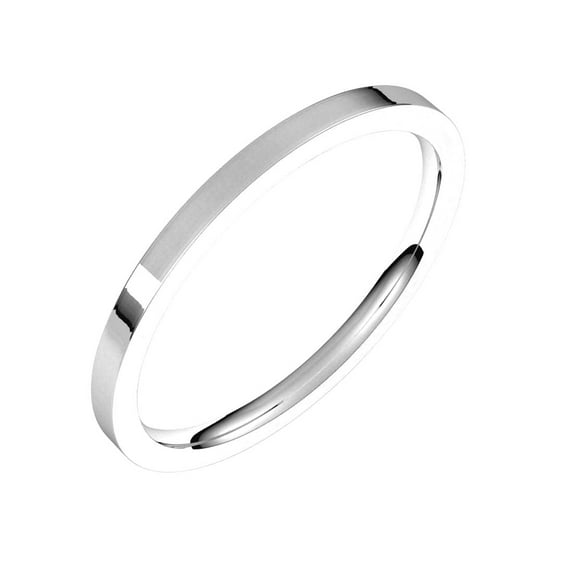 14k White Gold Flat 1.5mm Comfort-fit Lightweight Light Wedding Band Ring Size 7 Wedding Band for Women and Men