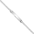 thumbnail image 1 of 14K Solid White Gold Curb Link Name Bar Identification ID Bracelet, 1 of 4