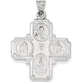 thumbnail image 1 of 14k White Gold Four Way Medal (25x30mm) Pendant / Charm, 1 of 4