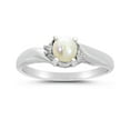 thumbnail image 1 of 14k White Gold Freshwater Cultured Pearl And Diamond Ring, 1 of 6