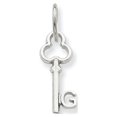 thumbnail image 1 of 14k White Gold G Key Charm, 1 of 3