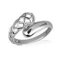 thumbnail image 1 of 14k White Gold Geometric Design Wraparound Ring (Size 7.5), 1 of 5