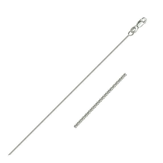 14k White Gold Gourmette Chain 1.0mm 16 in
