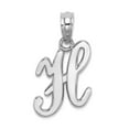 thumbnail image 1 of 14k White Gold H Script Letter Name Personalized Monogram Initial High Polish Charm 17.75x10.2mm Wide 1.15mm Thick Penda, 1 of 2