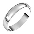 thumbnail image 1 of 14k White Gold Half Round 4mm Ultra-lightweight Half Round Ultra-light Band Size 11 Ring for Women and Men, 1 of 2