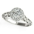 thumbnail image 1 of 14k White Gold Halo Antique Round Diamond Engmt Ring 5/8 cttw Size 5, 1 of 3
