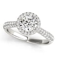thumbnail image 1 of 14k White Gold Halo Diamond Engmt Ring Pave Band 1 1/3 cttw Size 4.5, 1 of 4