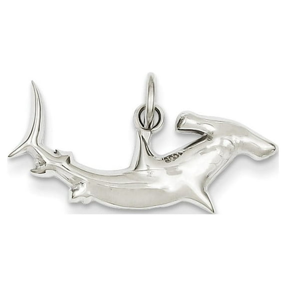 14k White Gold Hammerhead Shark Charm