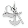 thumbnail image 1 of 14k White Gold Heart, Cross and Anchor Pendant, 1 of 5
