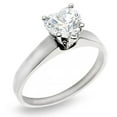 thumbnail image 1 of 14k White Gold Heart Cut Diamond Solitaire Ring 0.65 cttw. (G-H Color, SI Clarity) Size 4.5, 1 of 1