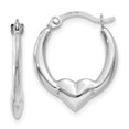 thumbnail image 1 of 14k White Gold Heart Hoop Earrings 14k White Gold Earrings, 1 of 1