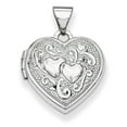 thumbnail image 1 of 14k White Gold Heart Locket - 1.2 Grams - Measures 15.4x20.7mm, 1 of 2