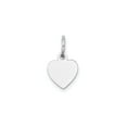 thumbnail image 1 of 14k White Gold Heart Pendant for Women, Polished Charm for Engraving, Symbol of Love, Minimalist Jewelry for Necklace or Bracelet, Elegant Anniversary or Everyday Accessory, 1 of 3