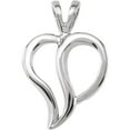 thumbnail image 1 of 14k White Gold Heart Shaped Pendant 18.5x12mm - 1.4 Grams, 1 of 2
