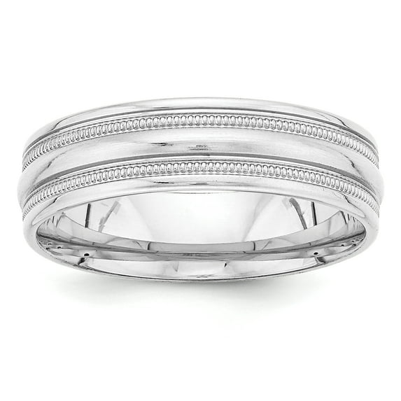 14k White Gold Heavy Comfort Fit Fancy Band Size 9.5