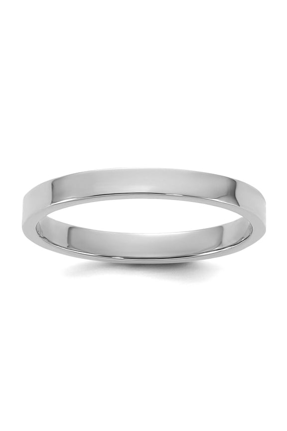 14k White Gold High Polished 2mm Band Ring Size 3 Ring - 1.0 Grams
