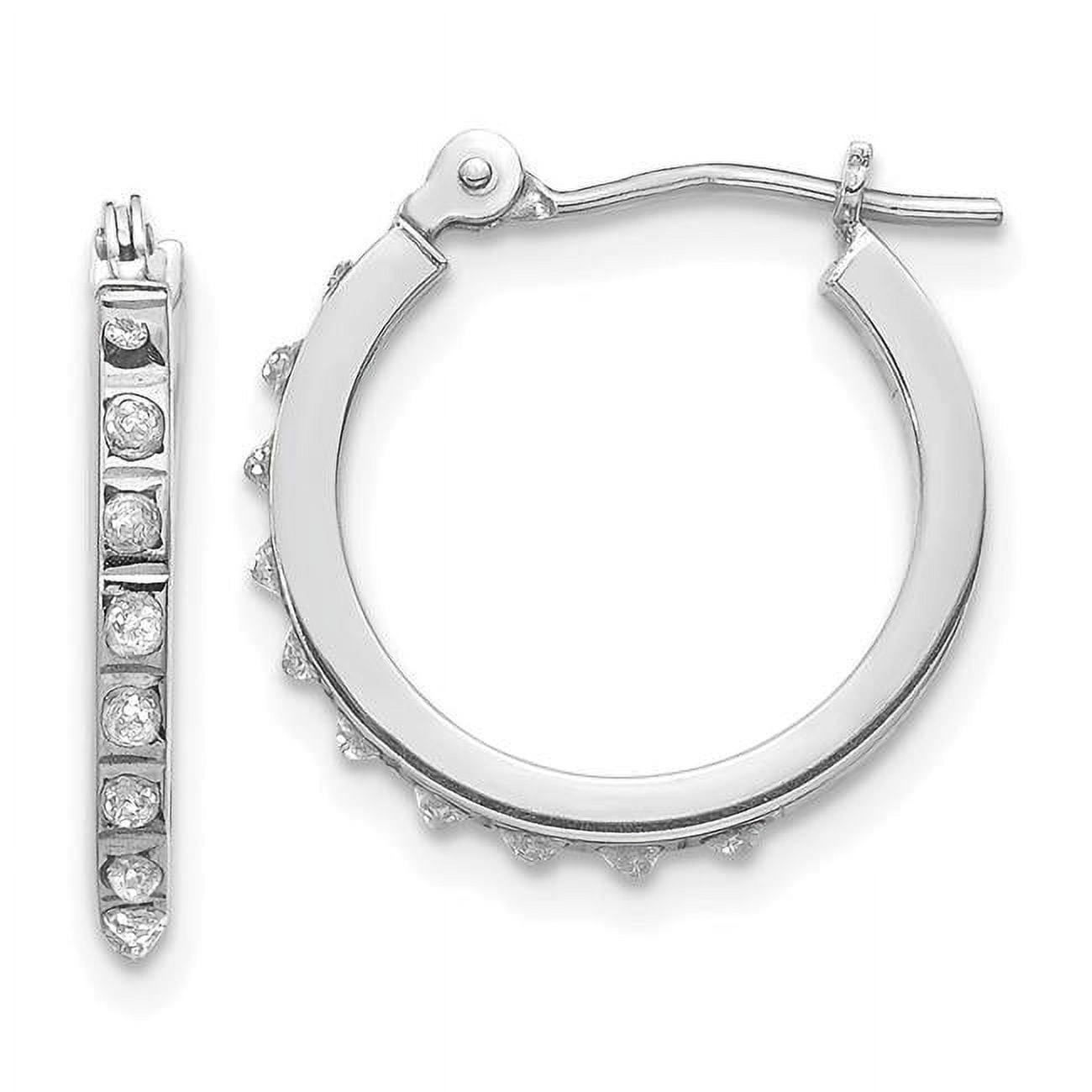 14k White Gold Hinged Hoop Earrings