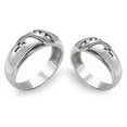 thumbnail image 1 of 14k White Gold His and Hers Round Cut Diamond Band 0.25ct.tw. Size 5.5, 1 of 1