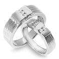 thumbnail image 1 of 14k White Gold His and Hers Round Cut Diamond Band 0.33ct.tw. Size 12, 1 of 1