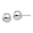 thumbnail image 1 of 14k White Gold Polished 9mm Ball Post Earrings - 1.8 Grams - Measures 9x9mm Wide, 1 of 2