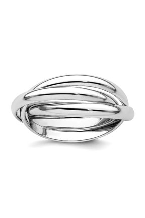 14k White Gold Hollow Polished Rolling Ring Size 4.5 1.15mm Thick Ring for Women - 5.5 Grams