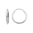 thumbnail image 1 of Gem & Harmony Small Hoop Earrings in 14K White Gold 1/2 inch (1.50 mm) for Women, 1 of 4