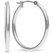 ART AND MOLLY 14k White Gold Hoop Earrings, 1