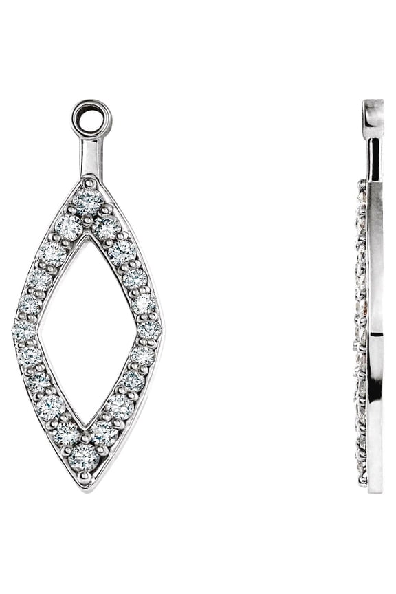 14k White Gold I1 Polished 0.25 Dwt Diamond Earrings Jackets Earring Jacket for Women