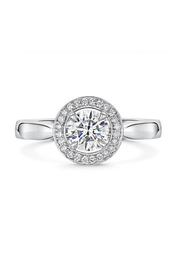 14k White Gold IGI / GIA Certified 0.72 Ct Lab Grown Round Cut Diamond Ring for Women Sizable