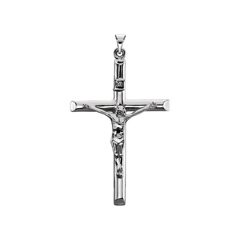 Crucifix pendant white gold clearance