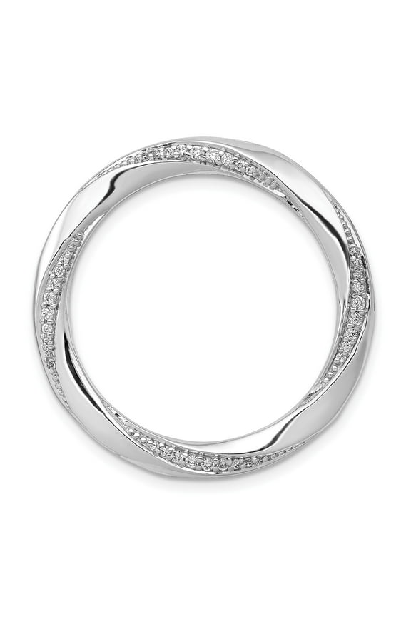 14k White Gold Infinity Circle Pendant with Pav Diamonds, Interlocking Eternity Loop Necklace for Women, Twisted Symbol of Love and Unity, Elegant Modern Fine Jewelry