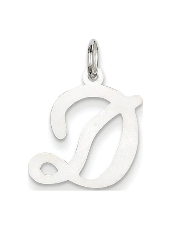 14k White Gold Initial D Charm